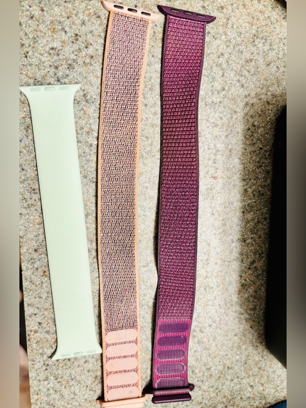 Apple 🍏 Watch Pink Purple Sport Loop Fabric iWatch bands + Green Solo Loop Sz 7